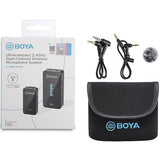 Boya Ultracompact 2.4Ghz Dual-Channel Wireless Microphone System - Black-Microphone-BOYA-Star Light Kuwait