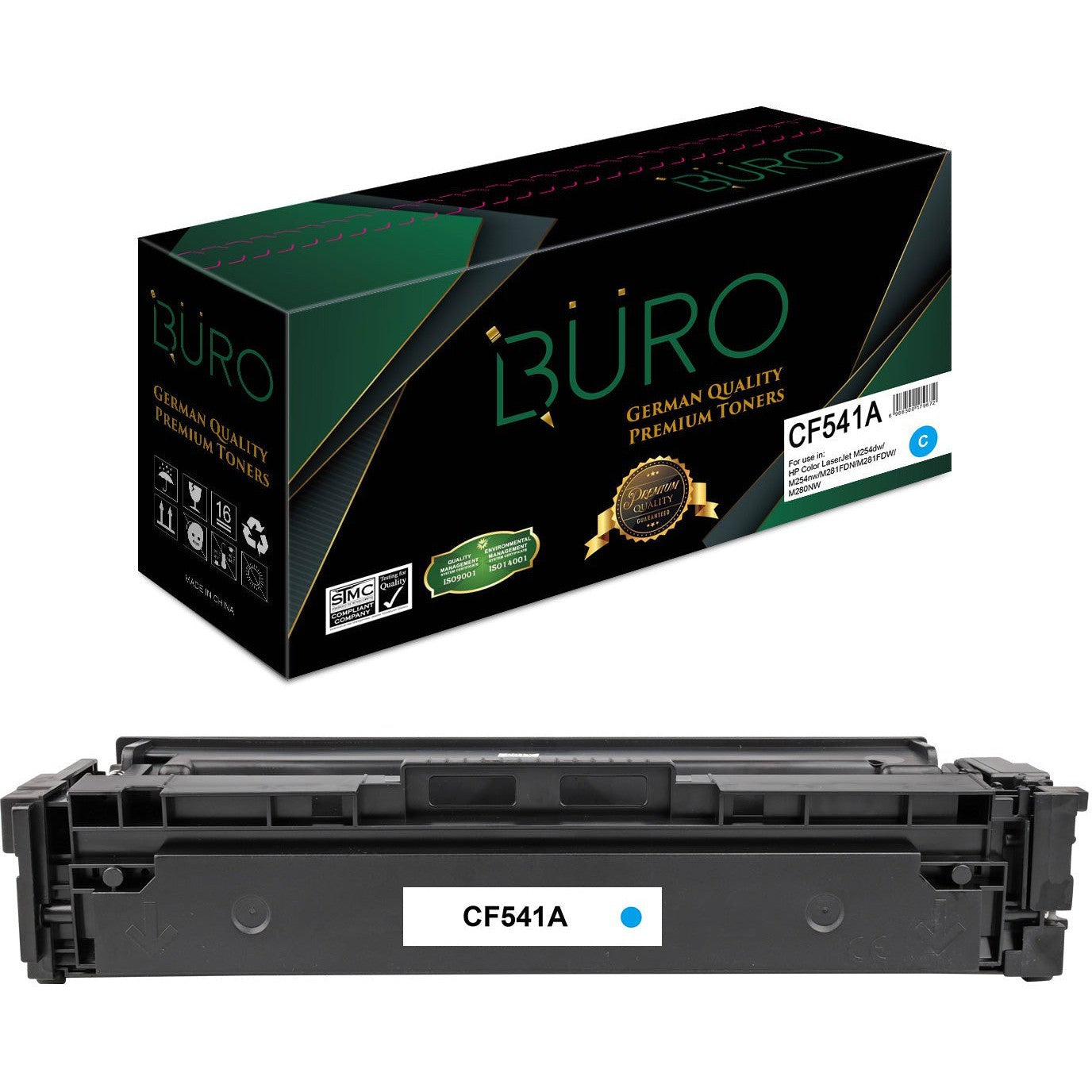 Buro 203A (Cf541A) Compatible Laserjet Toner For Hp Cf541A Cyan– 203A-Compatible Inks-Buro-Star Light Kuwait