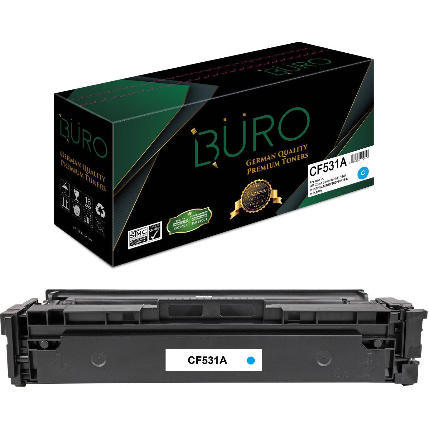 Buro 205A (Cf531A) Compatible Laserjet Toner For Hp Cf531A Cyan – 205A-Compatible Inks-Buro-Star Light Kuwait