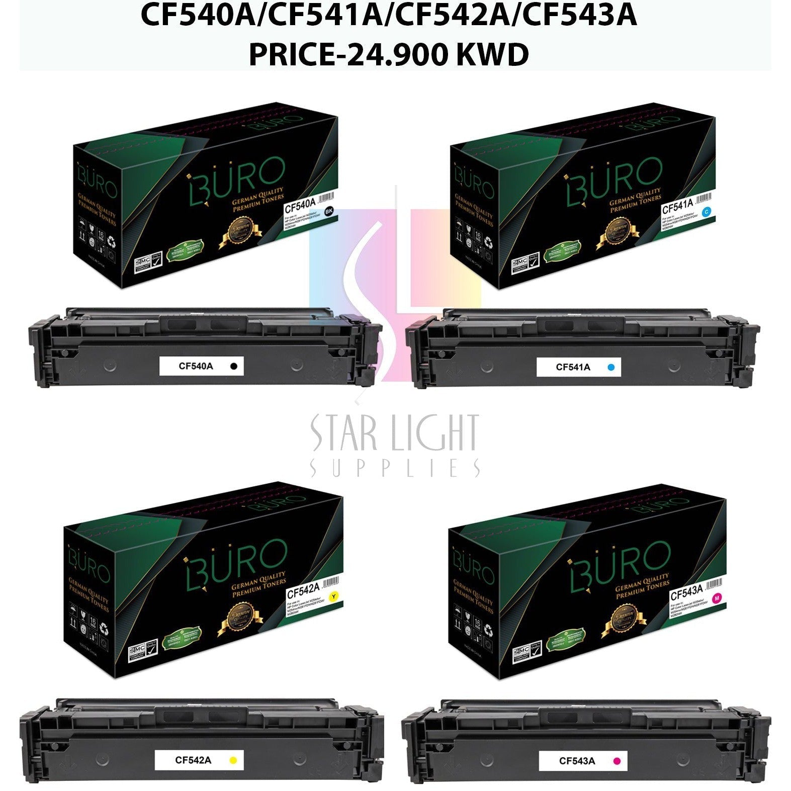 Buro Cf540A+Cf541A+Cf542A+Cf543A Compatible-Compatible Inks-Buro-Star Light Kuwait