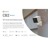 Ezviz CB2-WH Wi-Fi Smart Home Battery Camera - White