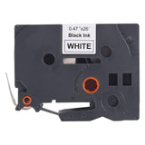 COMPATIBLE Brother Tape Black on White - 12 mm