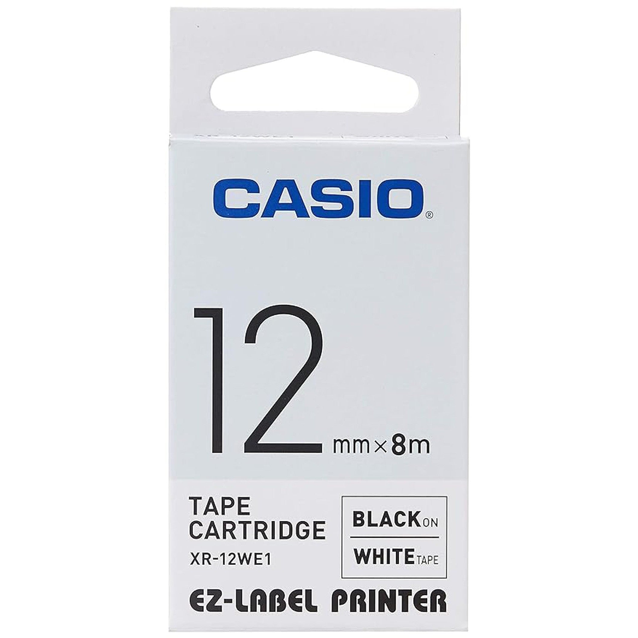Casio 12 Mm Label Cartridge Black On White Xr 12We1-Label Printers-Casio-Star Light Kuwait