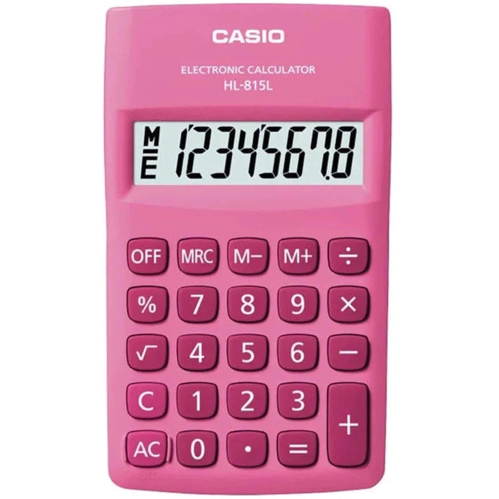 Casio 8 Digit Pink Calculator Hl-815L-Calculators-Casio-Star Light Kuwait