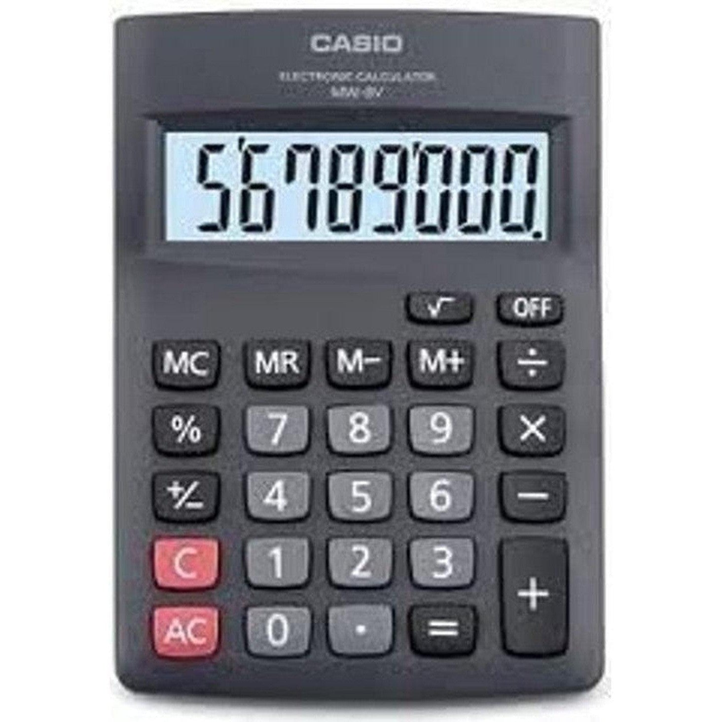 Casio Mw 8V Bk W Electronic Desktop Calculator With 8 Digit Extra Big Display-Calculators-Casio-Star Light Kuwait
