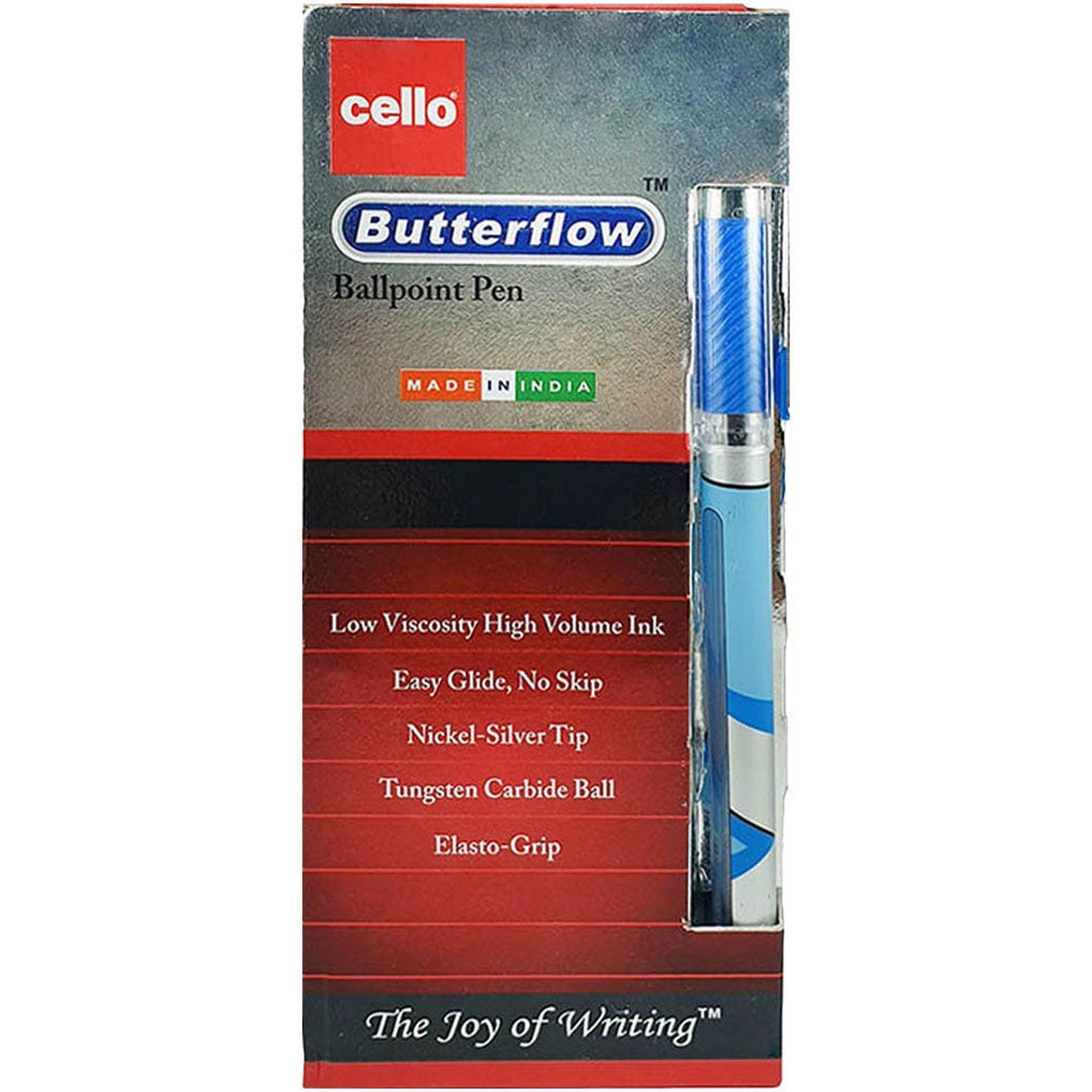 Cello Ball Pen Butterflow 0.7Mm Pack Of 12-Pens-Other-Blue-Star Light Kuwait