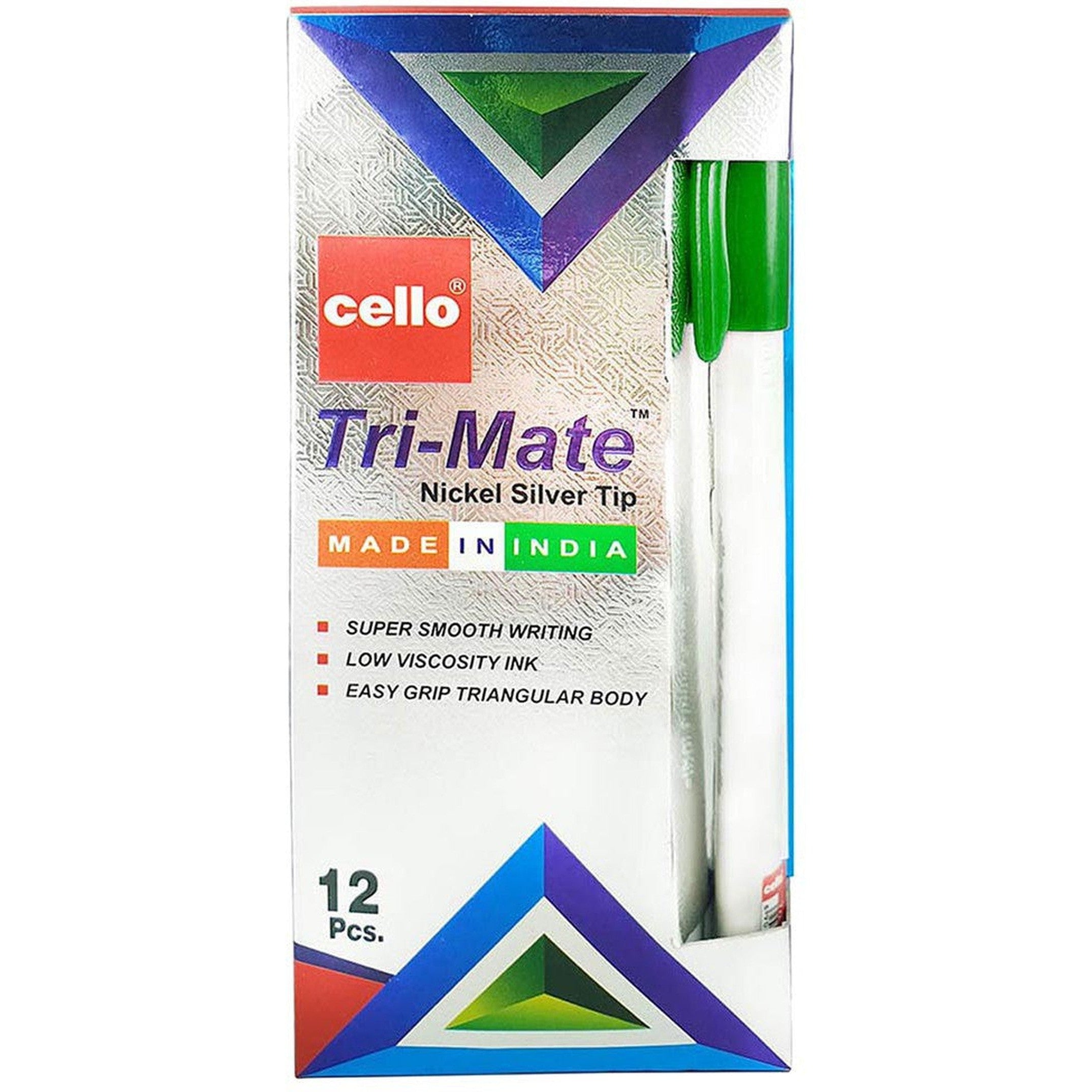 Cello Trimate 1.0Mm Ballpoint Pen-Pens-Other-Green-12 pcs-Star Light Kuwait