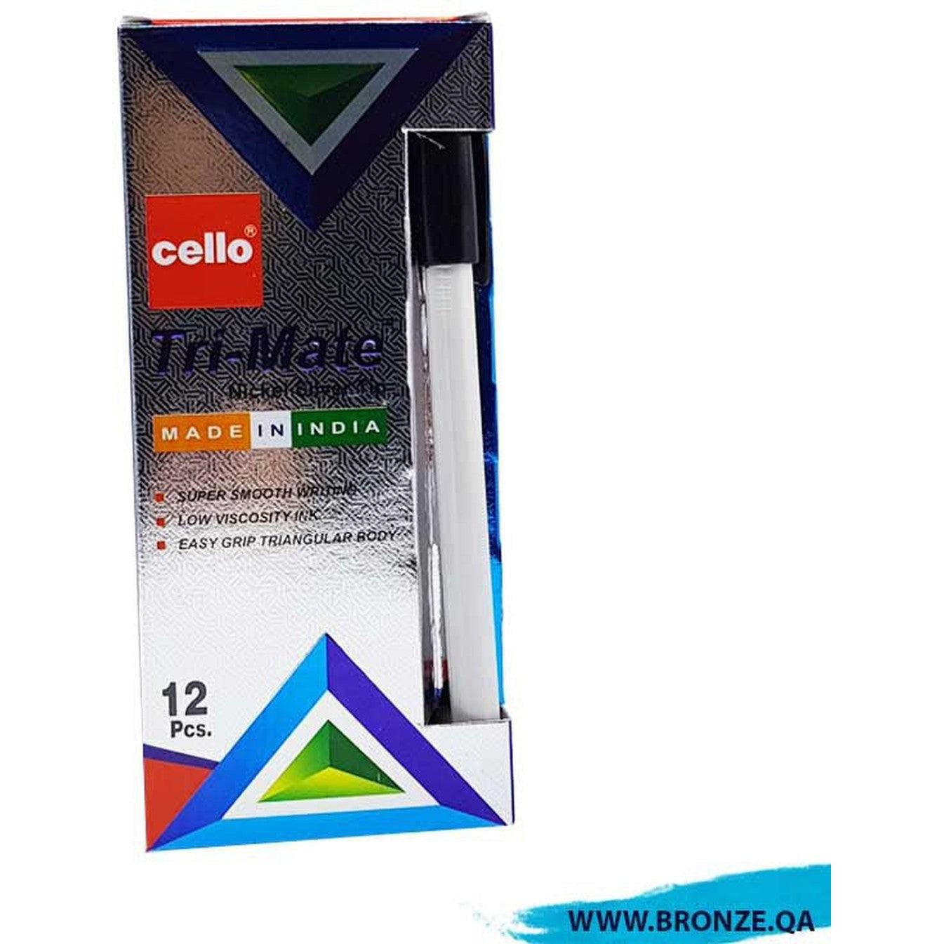 Cello Trimate 1.0Mm Ballpoint Pen-Pens-Other-Black-12 pcs-Star Light Kuwait