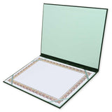 Certificate Holder with Print Velvet Frame - Green Color