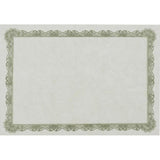 Certificate Paper Cream Color and Green Border