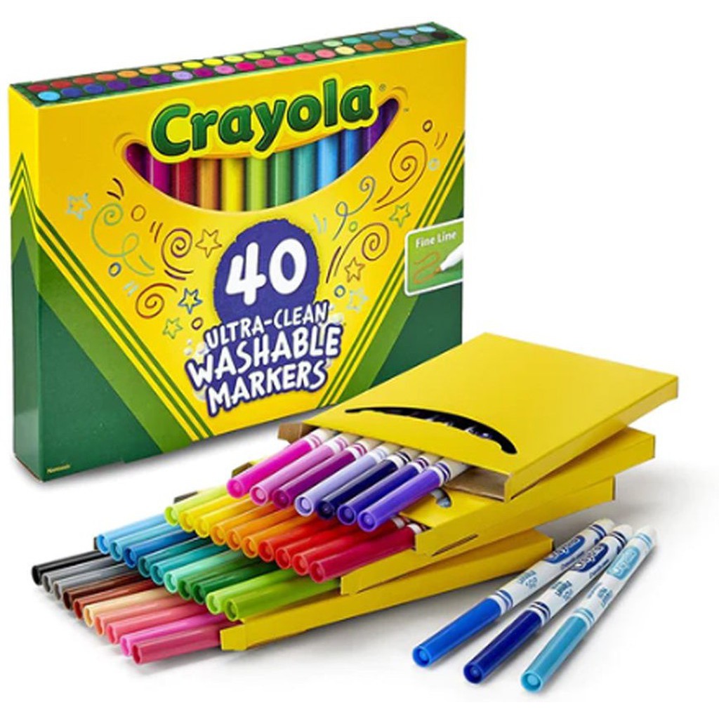Crayola Ultra-Clean Washable Markers 40 Colors-Drawing And Coloring-Crayola-Star Light Kuwait