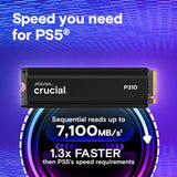 Crucial P310 PCIe Gen4 NVME 2280 M.2 SSD 1TB With HeadSink Read Upto 7100