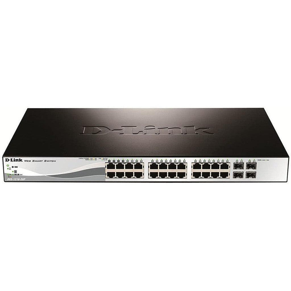 D-Link Poe+ Switch, 24 28 Port Fast Ethernet Managed Web Smart 2 Gigabit Base-T And 2 Gigabit Combo Base-T/Sfp Ports (Dgs-1210-28P-Dlink-D-Link-Star Light Kuwait
