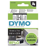 DYMO Authentic D1 Labels, 9mm x 7m Roll, Black Print on White Tape, Self-Adhesive Labels