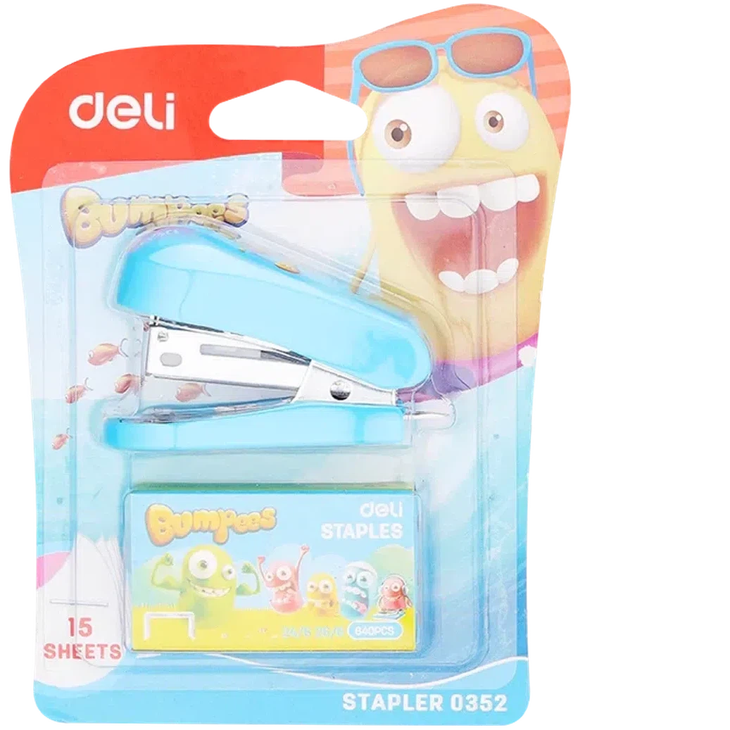 Deli Bumpeez Kids Stapler 15 Sheets 0352-Stationery Staplers And Staples-Deli-Star Light Kuwait