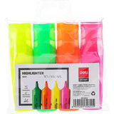 Deli Highlighter Pen 4 Colors-Pens-Deli-Star Light Kuwait