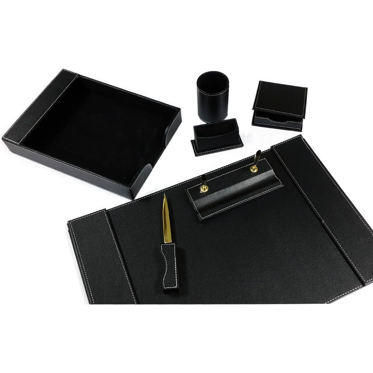 Desk Set Leather Exquisit Style 7 Pcs-Accessories And Organizers-Other-Star Light Kuwait