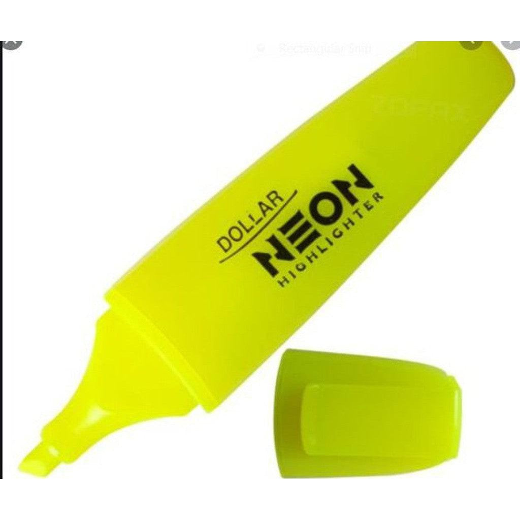 Dollar Highlighter Marker Fluorescent Highlighter Pen - Yellow-Pens-Dollar-Star Light Kuwait
