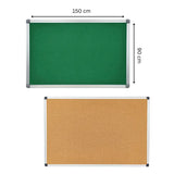 Double Sided Bulletin Cork Boards 90 X 150 Cm
