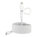 كابل مغناطيسي من نوع C إلى C بقوة 60 واط مع محول Lightning بقوة 27 واط، لون أبيض