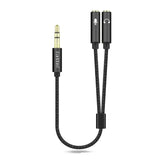 Earldom AUX202 Mic with Earphone Splitter Cable - Black