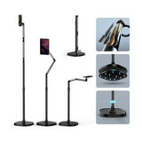 Earldom EH301 2-IN-1 Magnetic Overhead Floor Stand for Phone & Tablet - Black
