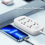 Earldom ET-SC29 Antistatic Power Socket - 4-Way / 2500W / USB-A / USB-C / White