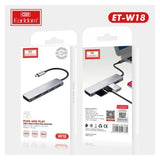 Earldom ET-W18 6 In 1 Type-C 4K HDMI Plug & Play Multifunctional Adapter HUB