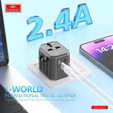 محول السفر الدولي Earldom LC17 USB مع محول من النوع C إلى USB 3.0