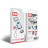 قارئ بطاقات صغير من الألومنيوم 4 في 1 من إيرلدوم OT82 - USB-A / Lightning / USB-C
