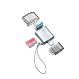 قارئ بطاقات صغير من الألومنيوم 4 في 1 من إيرلدوم OT82 - USB-A / Lightning / USB-C