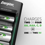 Energizer / Battery charger, Rechargeable AA and AAA battery charger, Black