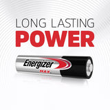 Energizer Max Alkaline E91 AA Batteries - Pack of 4, Long-Lasting Power, Leak-Proof Design, Ideal for Everyday Devices