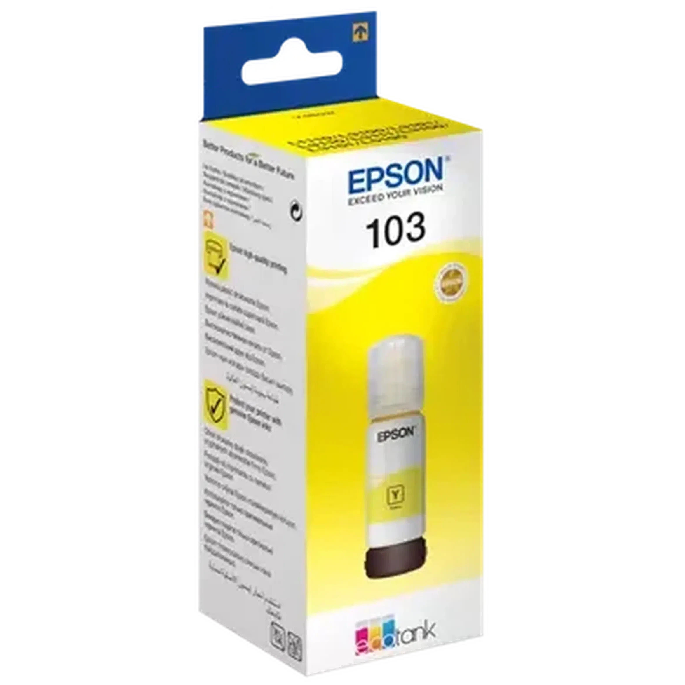 Epson 103 Ecotank Ink Bottle C13T00S44A - Yellow-Inks And Toners-Epson-Star Light Kuwait