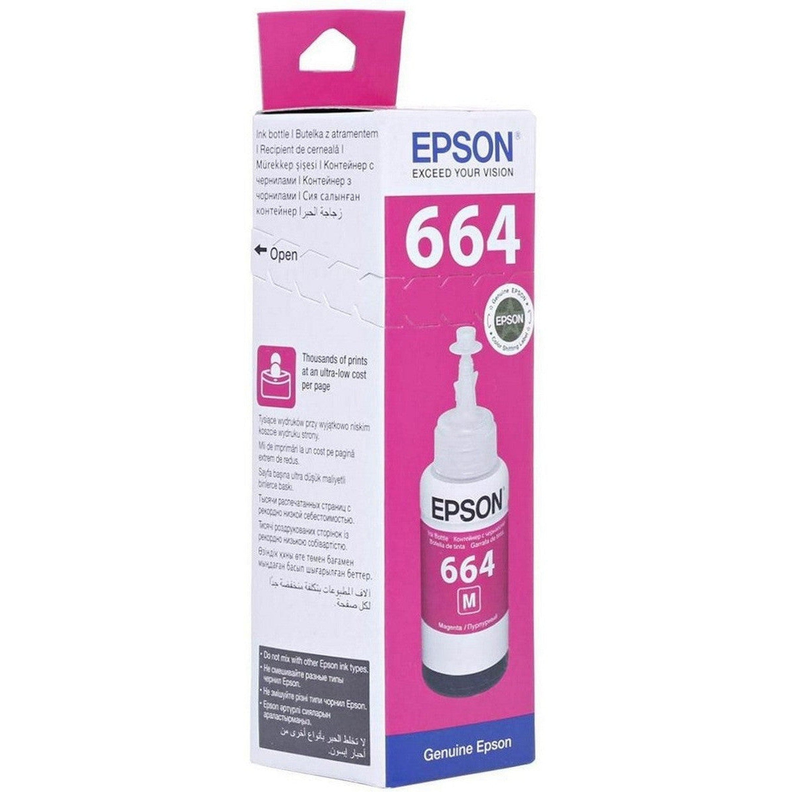 Epson Magenta Ink Bottle 664 70Ml-Inks And Toners-Epson-Star Light Kuwait
