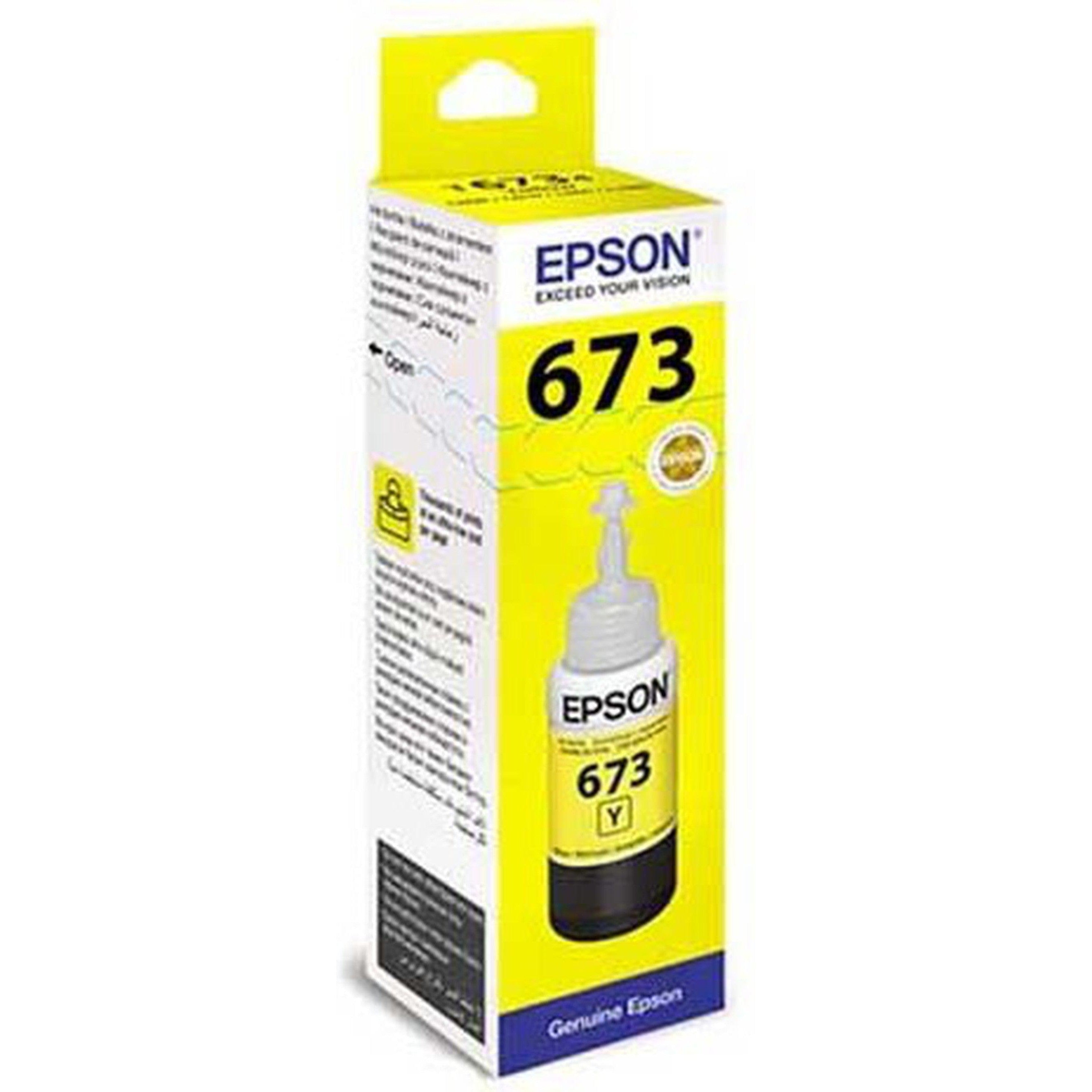 Epson T6734 Yellow Ink Bottle 70Ml-Inks And Toners-Epson-Star Light Kuwait