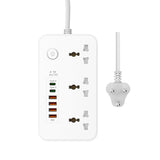 Extension Board Power Socket with 4 USB Ports, 2 Type C and 3 Universal Socket 3000W 5 Meter Long