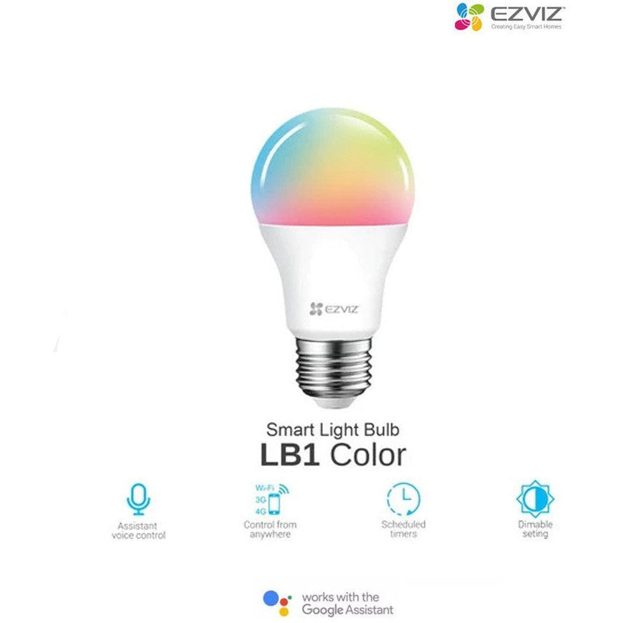 Ezviz Lb1 Color Dimmable Wi-Fi Led Bulb-Ezviz-Ezviz-Star Light Kuwait