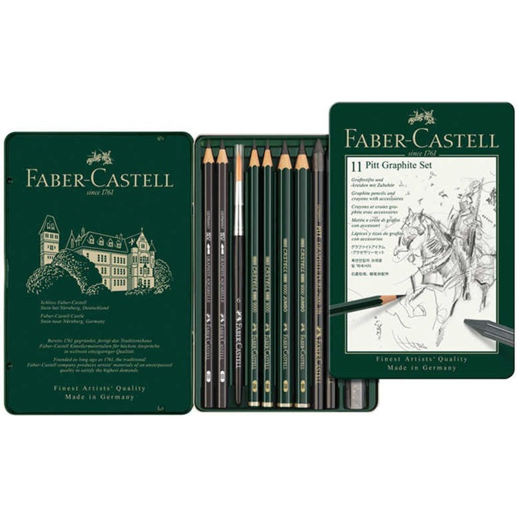Faber Castel 11 Piece Pitt Graphite Set-Drawing And Coloring-Faber Castell-Star Light Kuwait