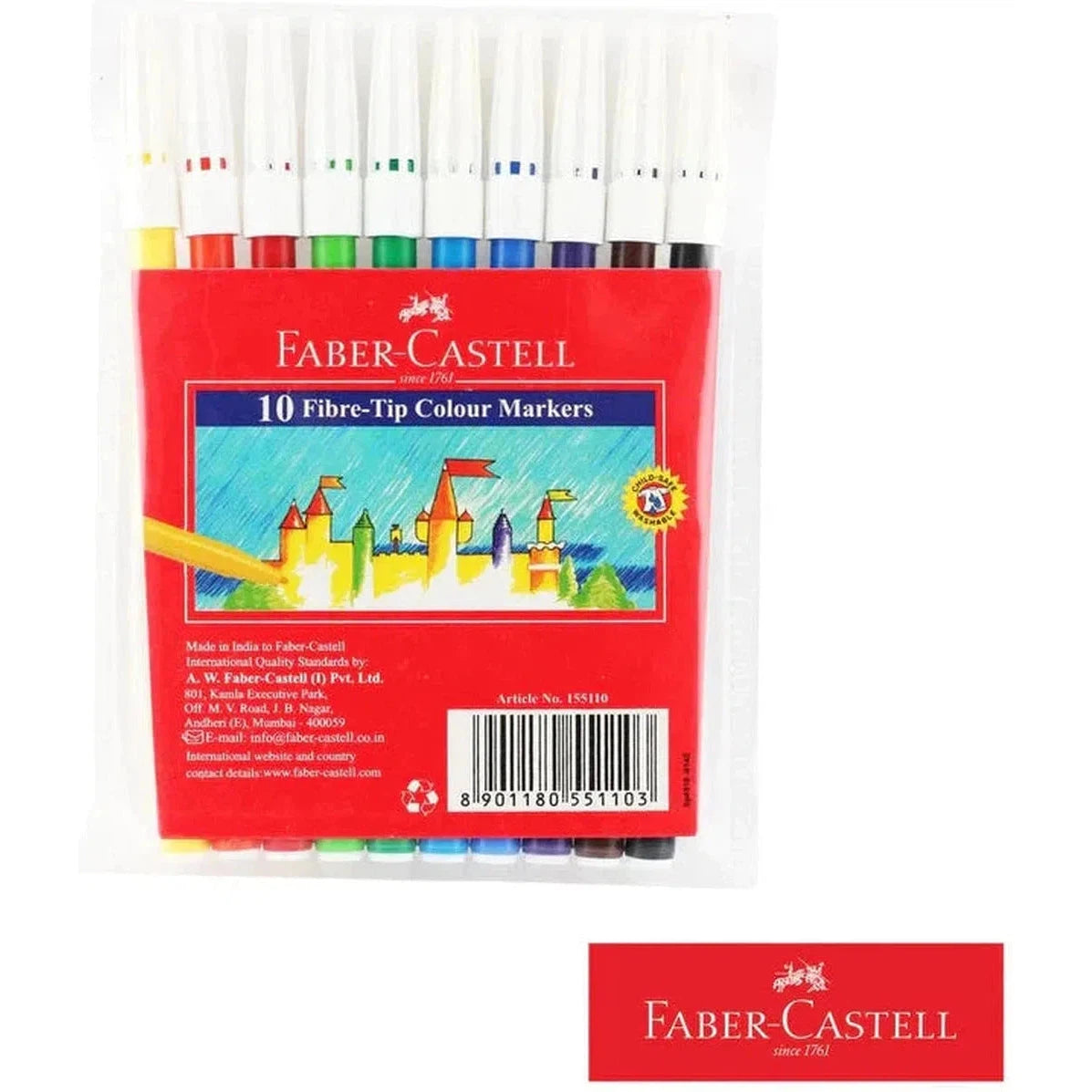 Faber Castell 10 Colored Markers-Drawing And Coloring-Faber Castell-Star Light Kuwait