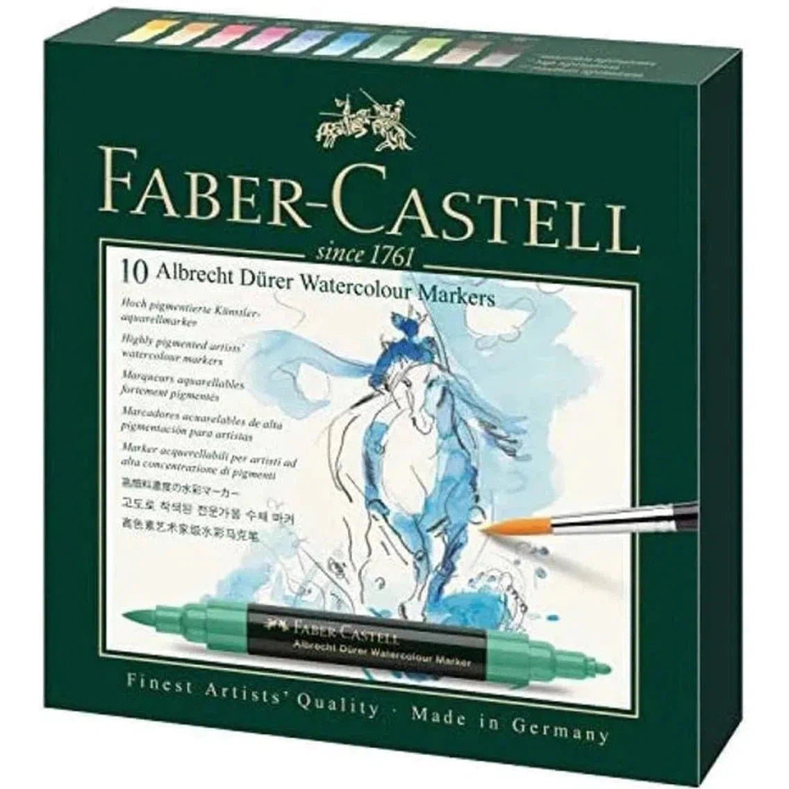 Faber Castell Albrecht Dürer Watercolor Markers Gift Box Of 10-Drawing And Coloring-Faber Castell-Star Light Kuwait