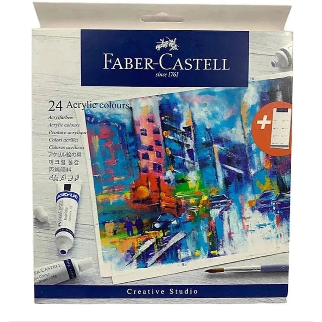 Faber Castell Creative Studio Acrylic Colours 24-Drawing And Coloring-Faber Castell-Star Light Kuwait