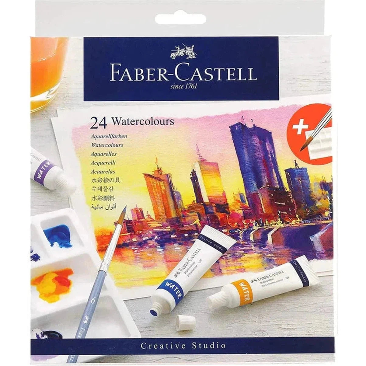 Faber Castell Creative Studio Watercolors 9 Ml 24 Colors-Drawing And Coloring-Faber Castell-Star Light Kuwait