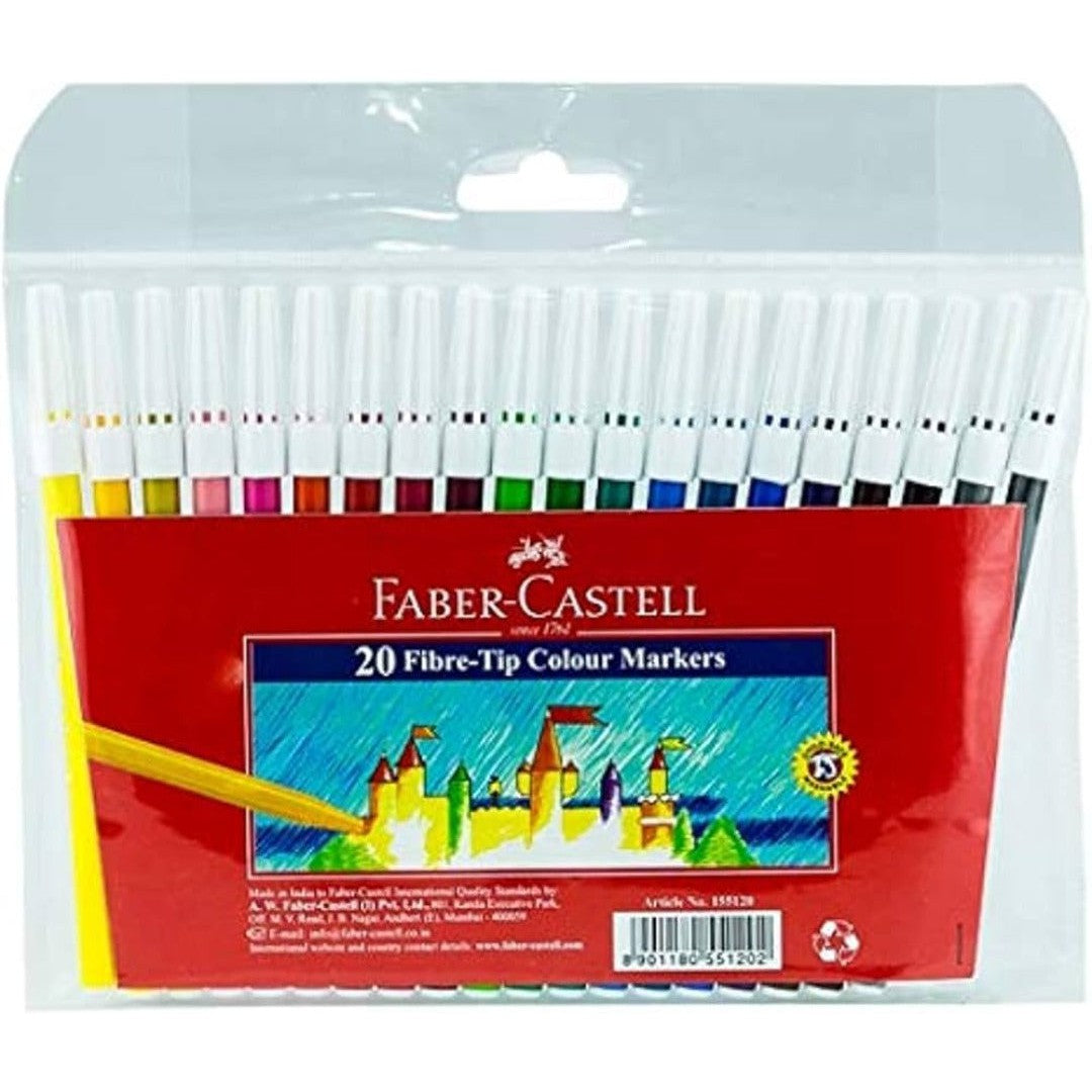 Faber Castell Fibre Tip Color Pens 20 Pieces-Pens-Faber Castell-Star Light Kuwait
