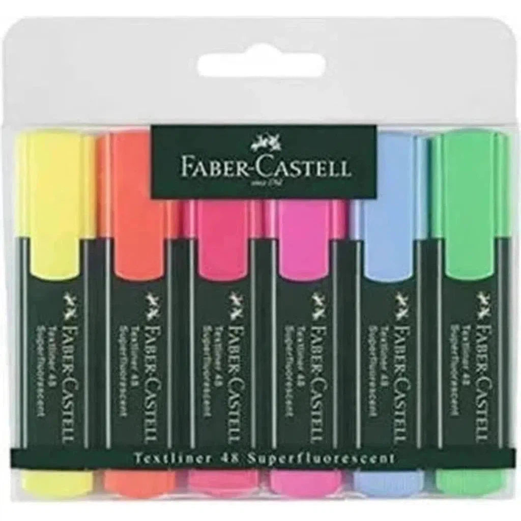 Faber Castell Highlighter Set Of 6-Pens-Faber Castell-Star Light Kuwait