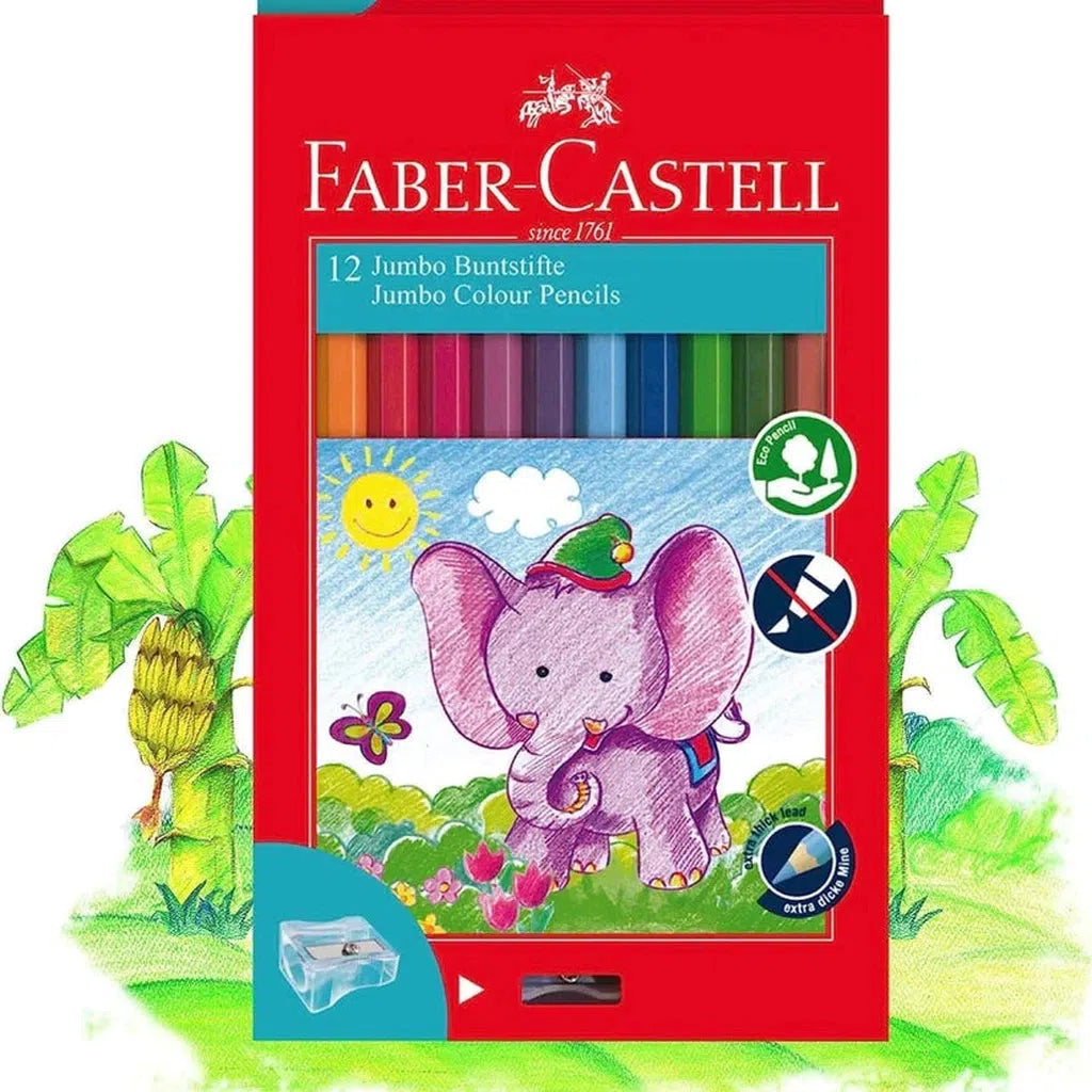 Faber Castell Jumbo Colored Pencils 12 Colors-Pencils-Faber Castell-Star Light Kuwait