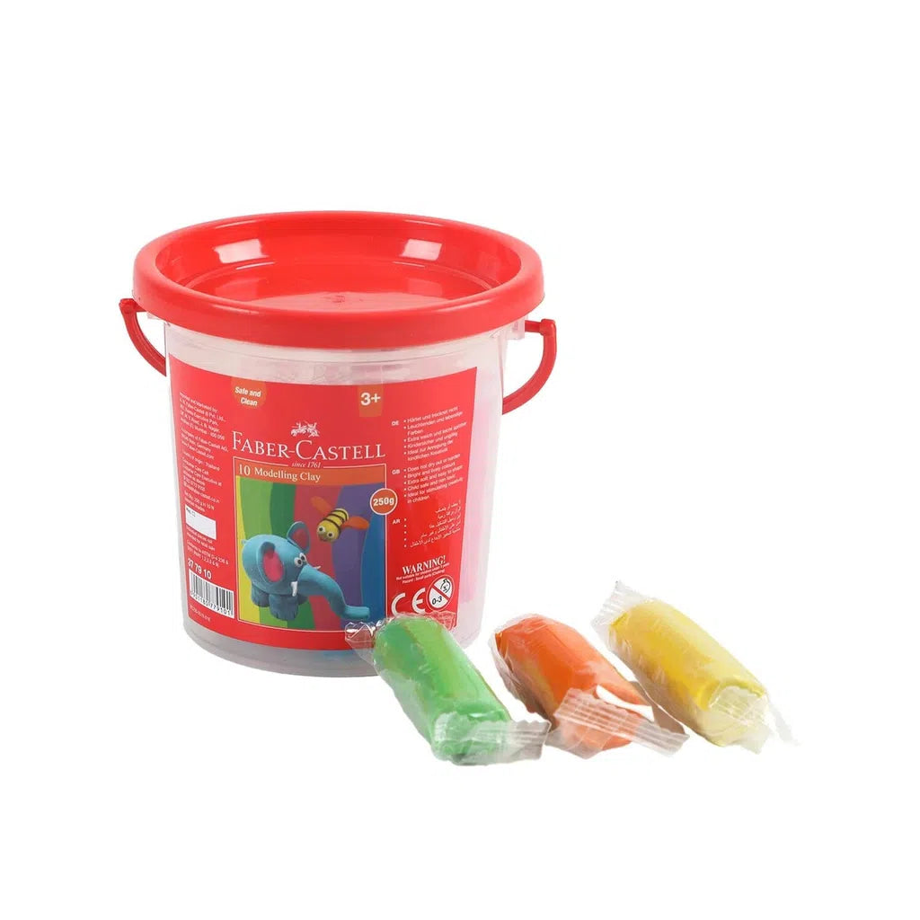 FABER-CASTELL MODELLING CLAY 250GM - 10 COLORS X 25GM IN A PLASTIC