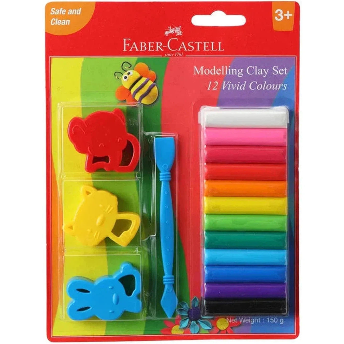 Faber Castell Modeling Clay Set 12 Vivid Colors-Clay Modelling-Faber Castell-Star Light Kuwait