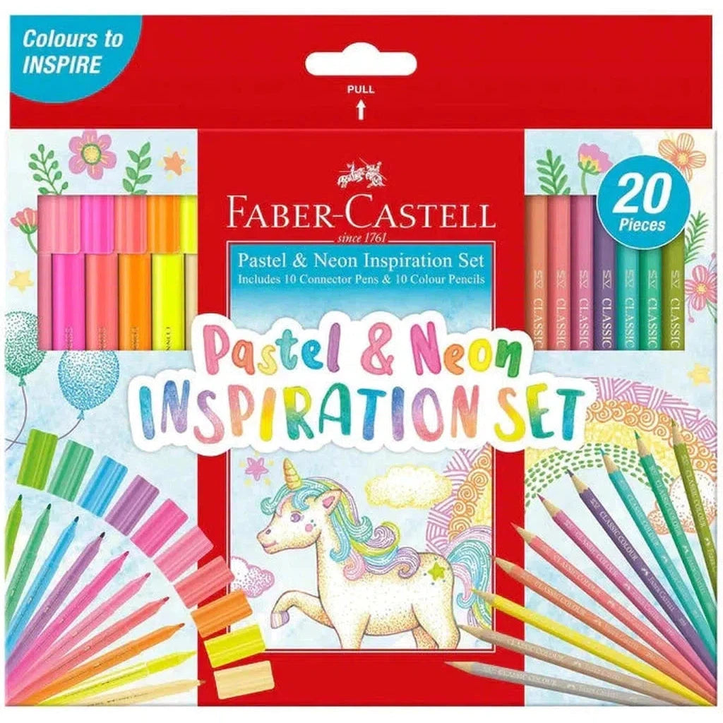 Faber Castell Pastel And Neon Set 20 Pcs-Drawing And Coloring-Faber Castell-Star Light Kuwait