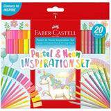Faber Castell Pastel And Neon Set 20 Pcs-Drawing And Coloring-Faber Castell-Star Light Kuwait
